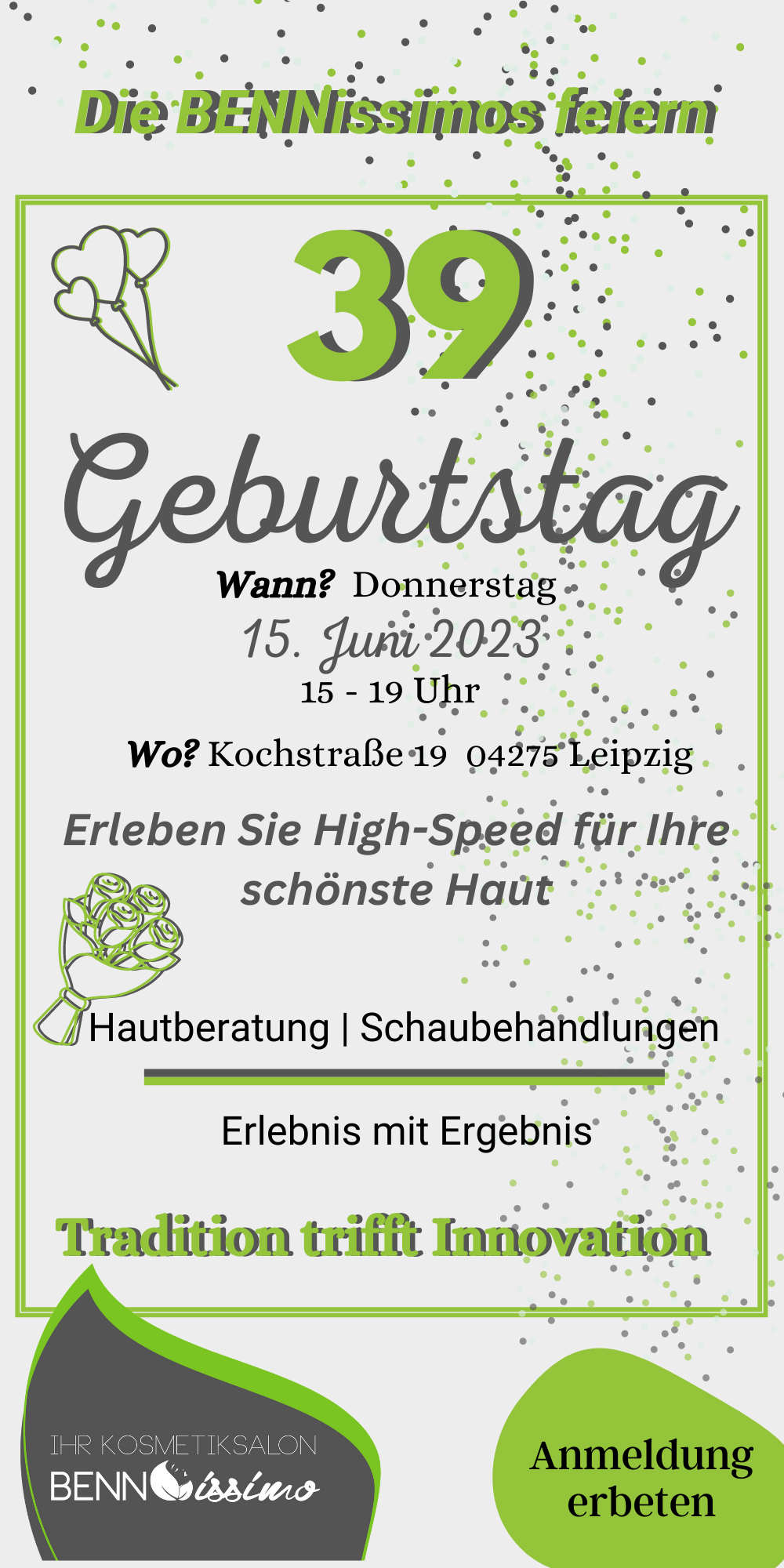 Vorderseite der Einladung zum 39.Jubiläum